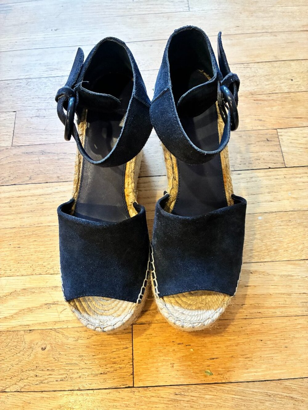 MARC FISHER Women's ML-AlIDA Leather Espadrille Platform Wedge Sandal size 8.5